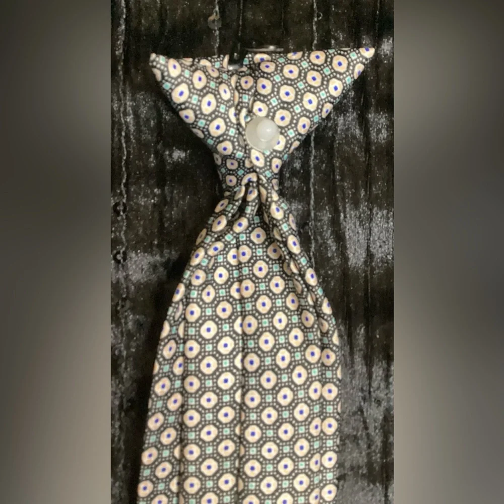 Sears Cream, Green & Brown Kids Clip On Tie
